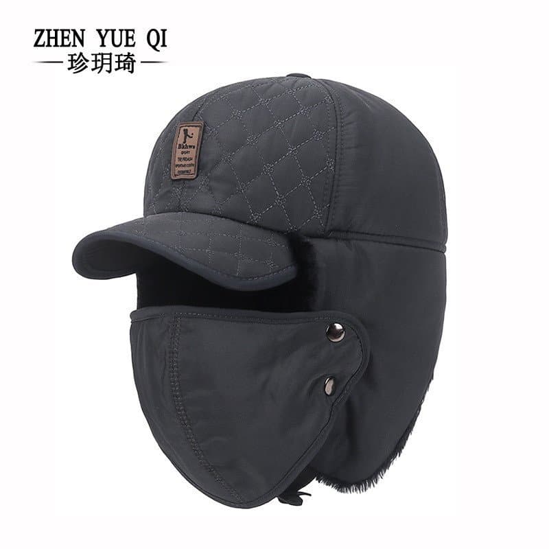 Gorro de inverno para homens, adequado para atividades ao ar livre e ciclismo, com máscara à prova de frio, forrado com