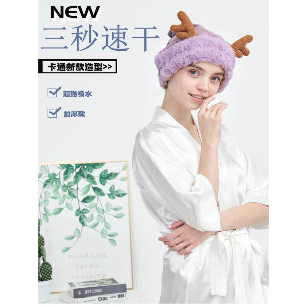 2024 novo estilo engrossado touca de secagem de cabelo feminino Super absorvente de secagem rápida touca de banho bonito