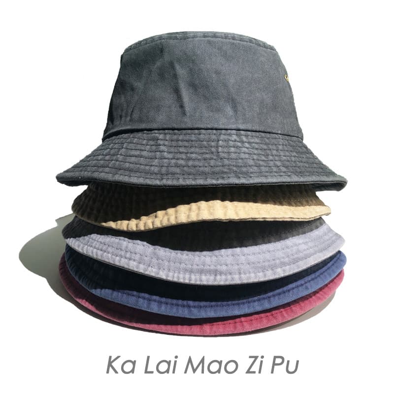 Retro ferramentas estilo Denim algodão balde chapéu feminino macio estilo antigo plana superior guarda-sol pequena bacia