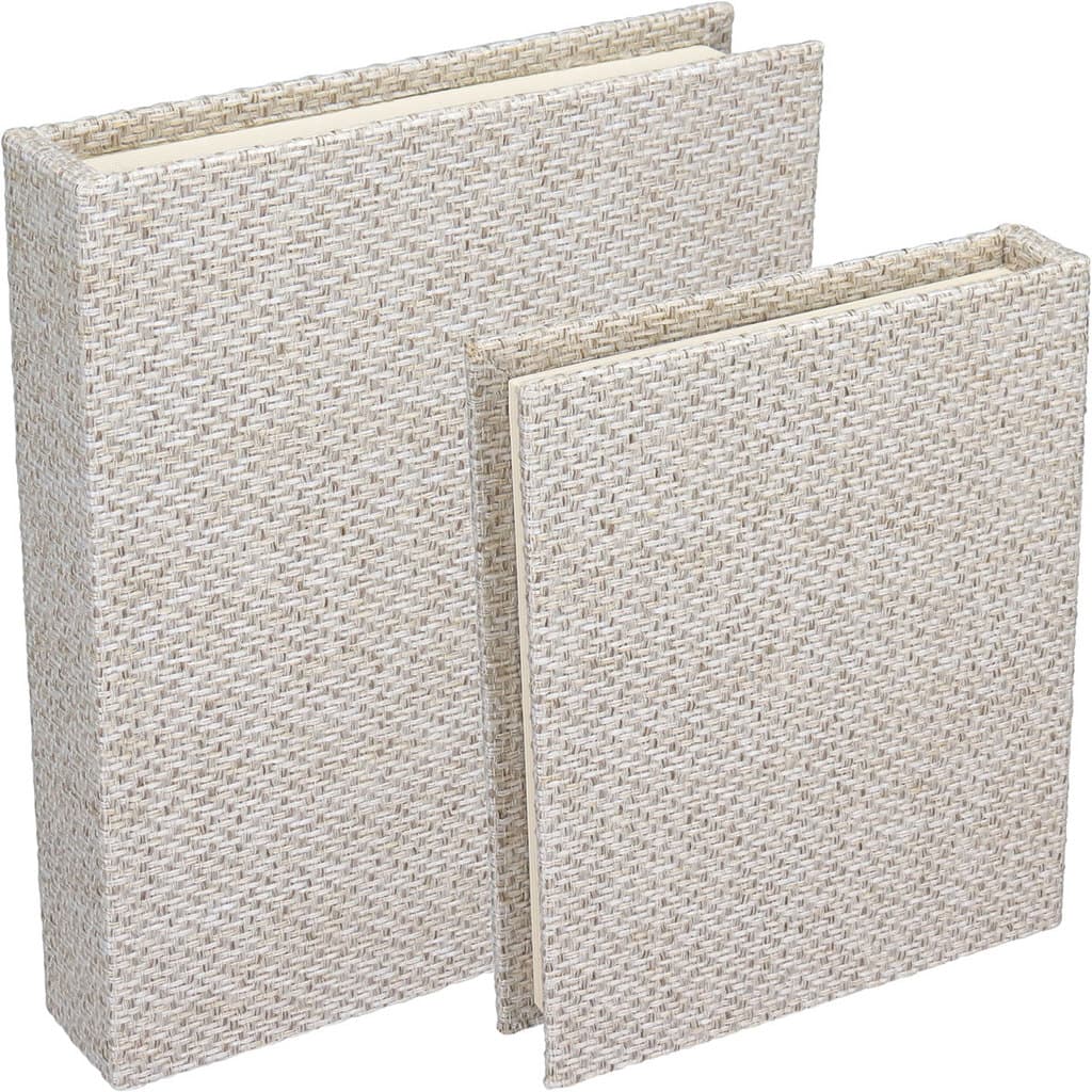 Kit 2 Caixa Organizadora Decorativa Home&Co Livro Linho Marfim