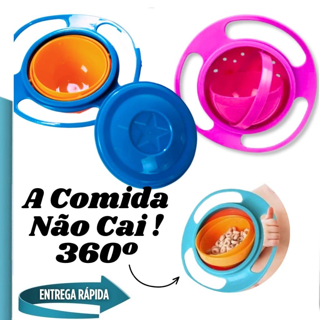 Prato Mágico Infantil Bebê Giratório 360º Alimento Não Cai nada para bebe