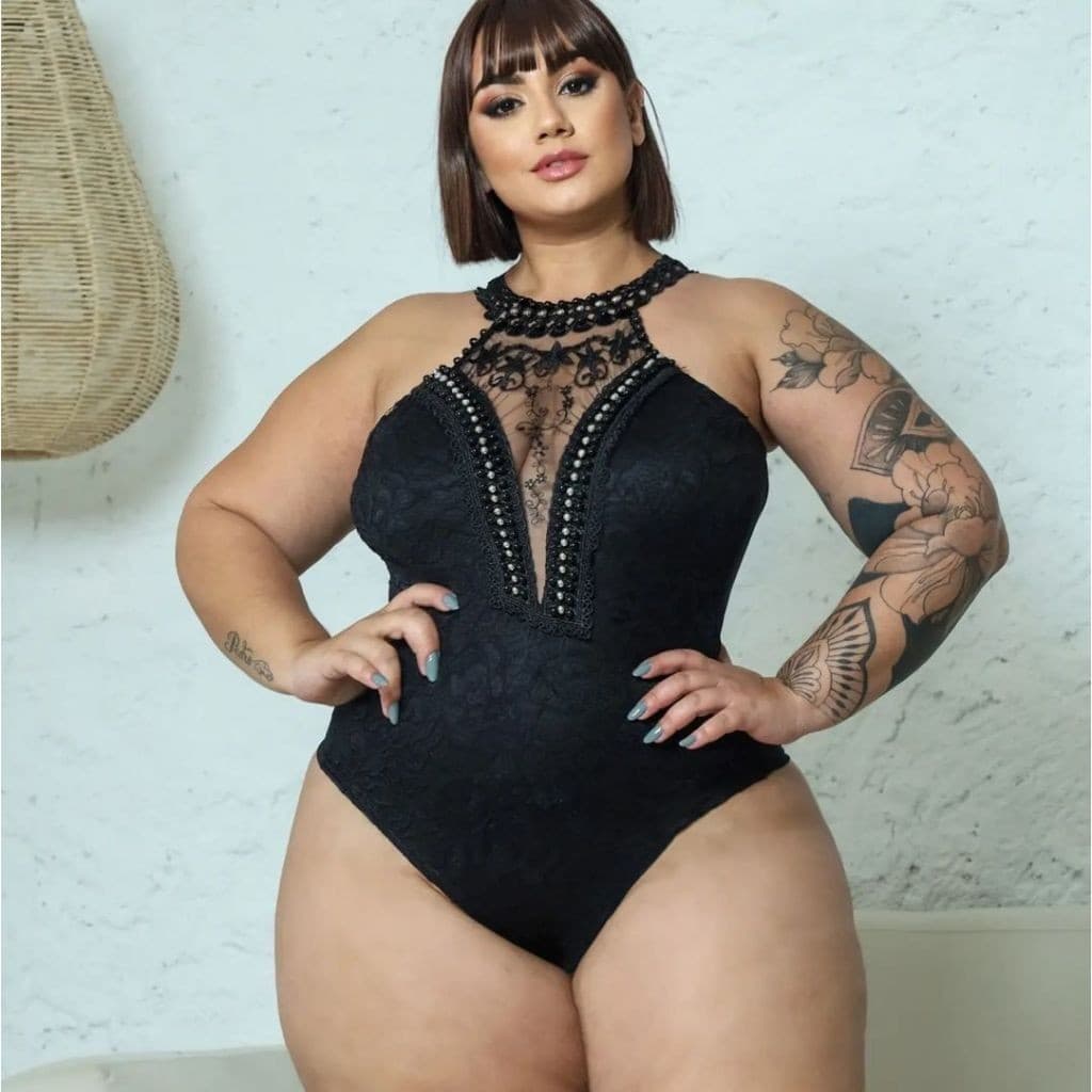 bory body plus size feminino com renda