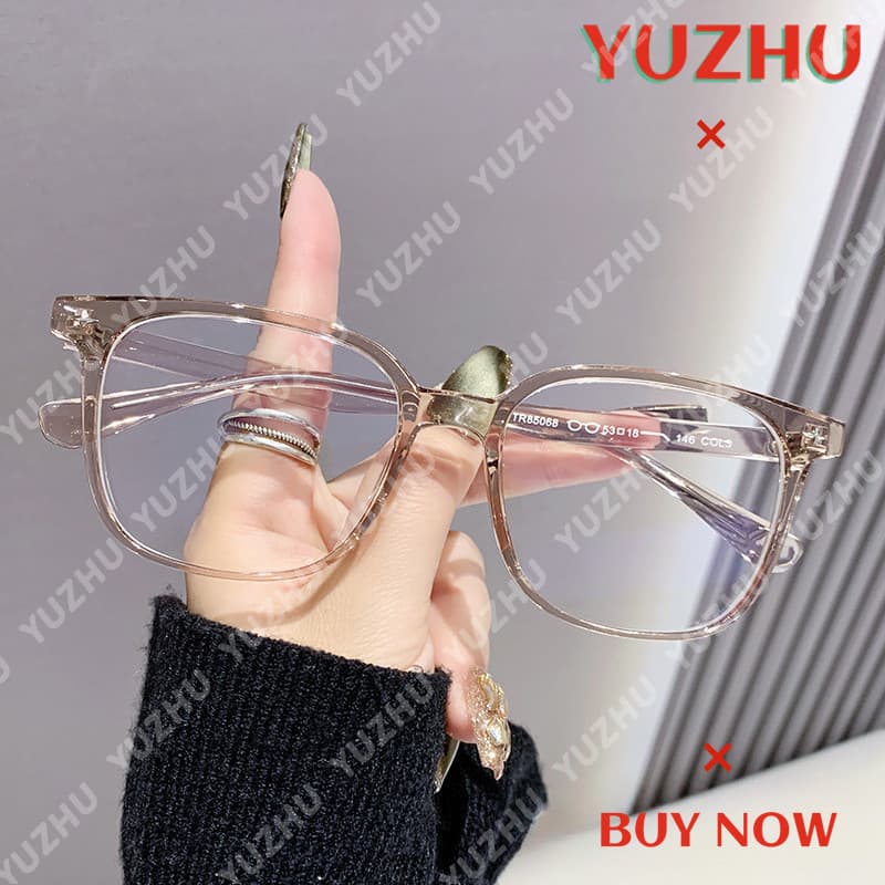 (YUZHU) Novo Coreano Personalizado Arroz Prego Ultra Leve Moda Óculos Quadrados Anti Luz Azul