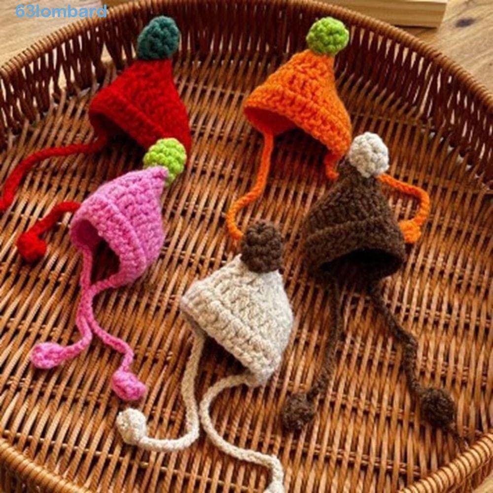Chapéu De Boneca Animal LOMBARD , Mini Chapéus De Malha Da Moda De Pelúcia , Uso Casual DIY De Cor Doce Fofo De Desenho