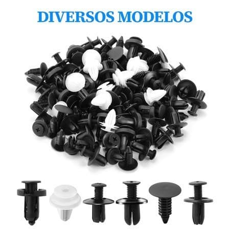 Kit 100 Fixadores De Plástico Parafusos 6mm-9.8mm Universal Carro Rebites Prendedor Clipes Parafu