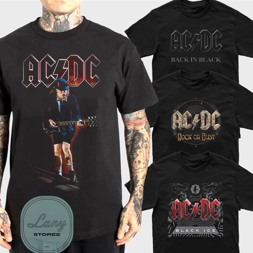 Camiseta Básica Rock ACDC Camisa 100% Algodão Streetwear Temos Plus Size Lançamento - Envio Rápido