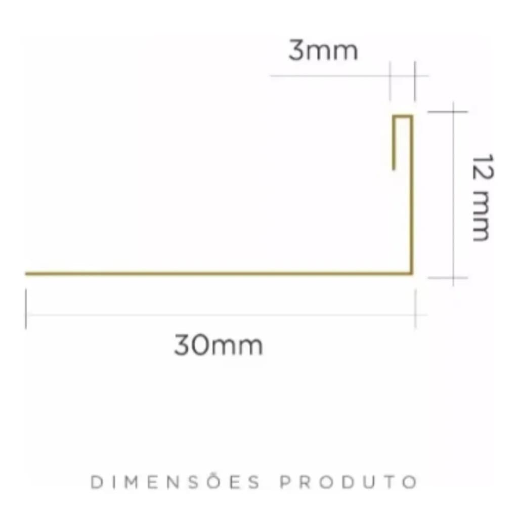 Perfil Ravena Golden Matte Fosco Alumínio 1M 2 Unidades