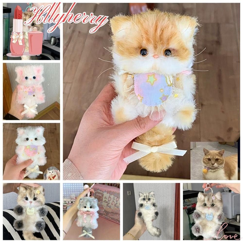 HLLYHERRY Twisty Stick Pingente De Gato Pequeno , Chaveiro Feito À Mão Pacote De Material DIY , Pelúcia