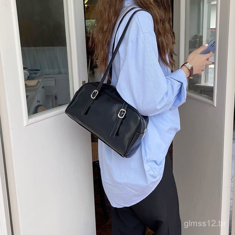 Bolsa de Ombro Verde Primavera Feita à Mão, Bolsa de Axila de Nicho, Bolsa Estilo Coreano, Nova Bolsa Versátil para o Di