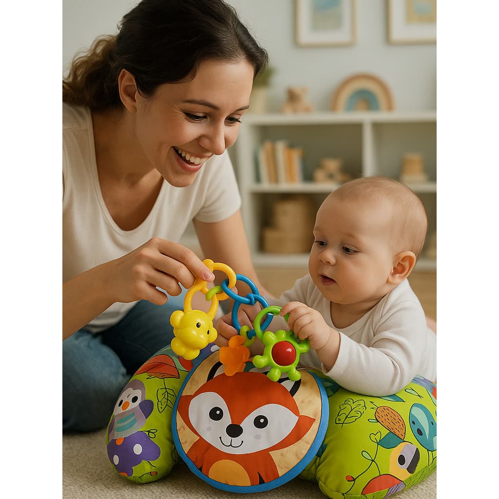Almofada time time Conforto Brinquedo Educativo Almofadinha Infantil para Bebê Confortável e Seguro - Raposa Raposinha