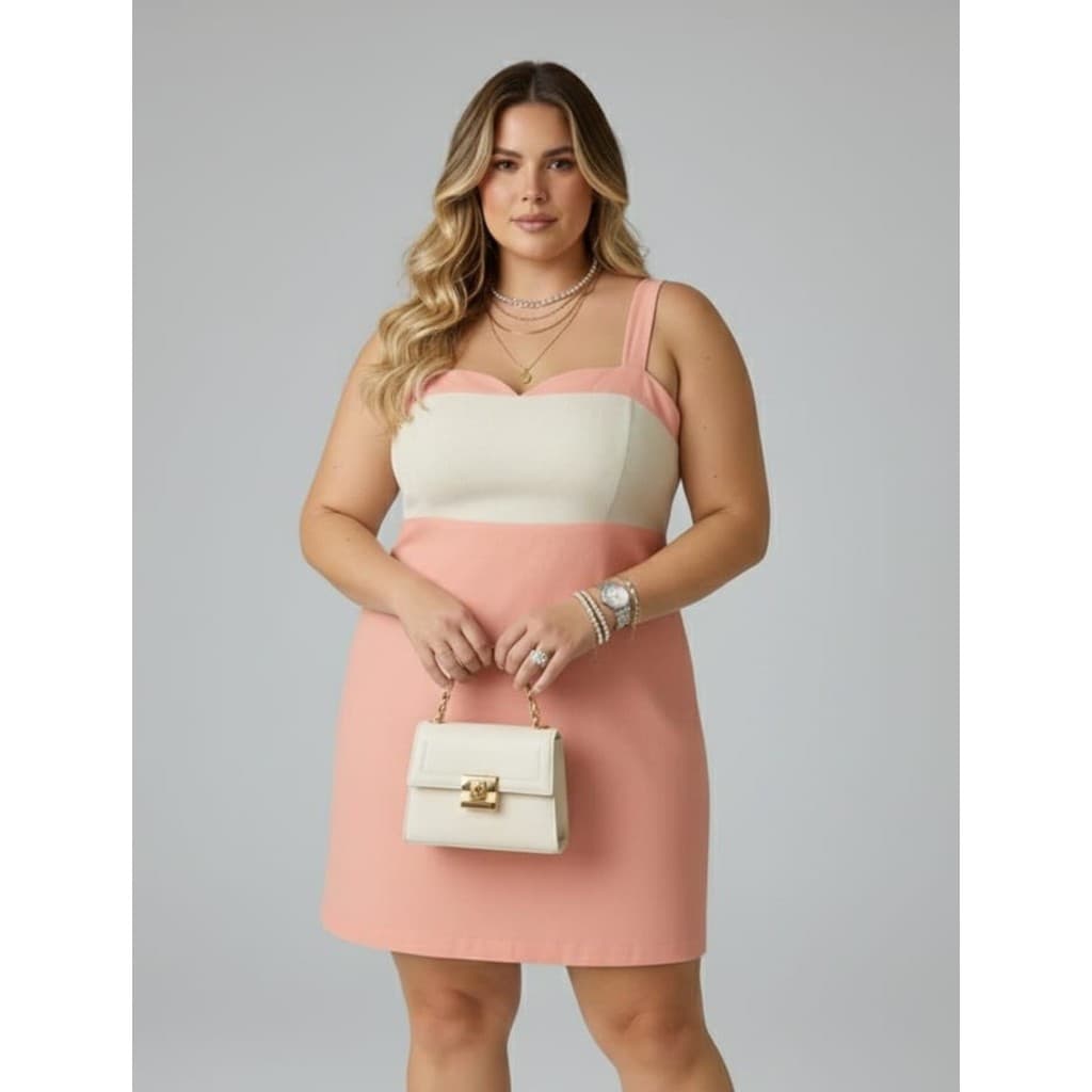 Vestido De Festa Plus Size Curto Alça Moderno Luxo Casual Viscose Alfaiataria Marrant Linho Premium