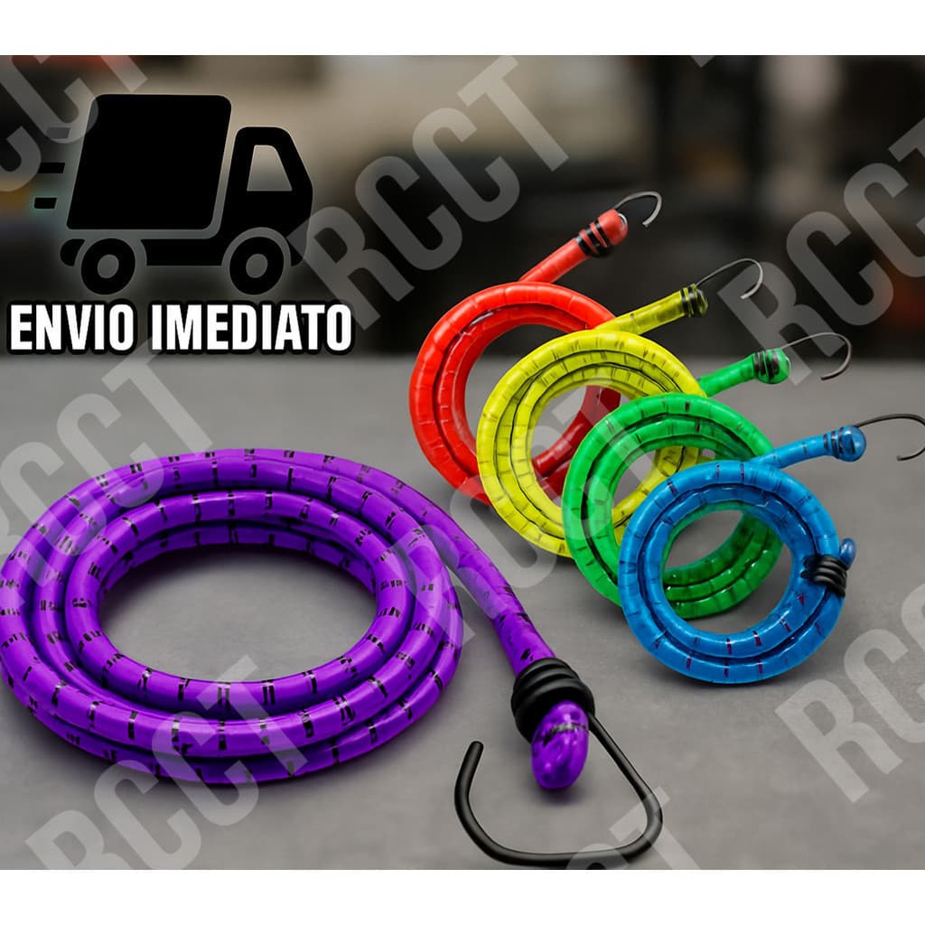 Corda Elástica para Moto Bagageiro 1,50m com Gancho de Metal Reforçado Multiuso
