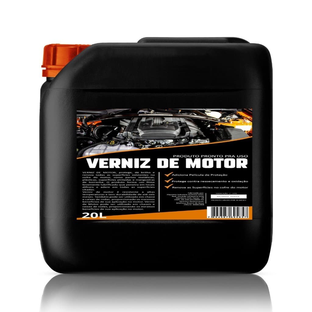 Verniz Finalizador Automotivo para motor e caixa de roda 20 Litros