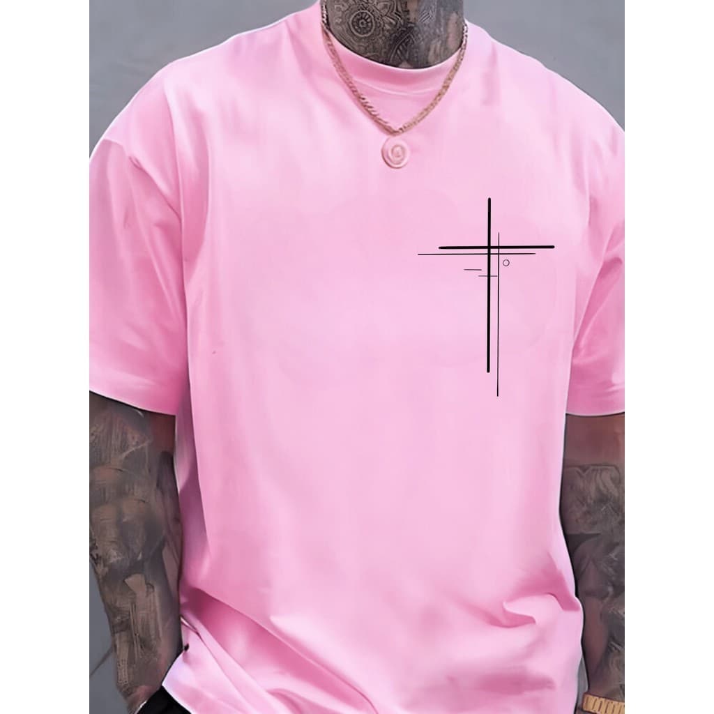 Camiseta Masculina Cruz Dupla Religião Cristão 100% Algodão Promoção