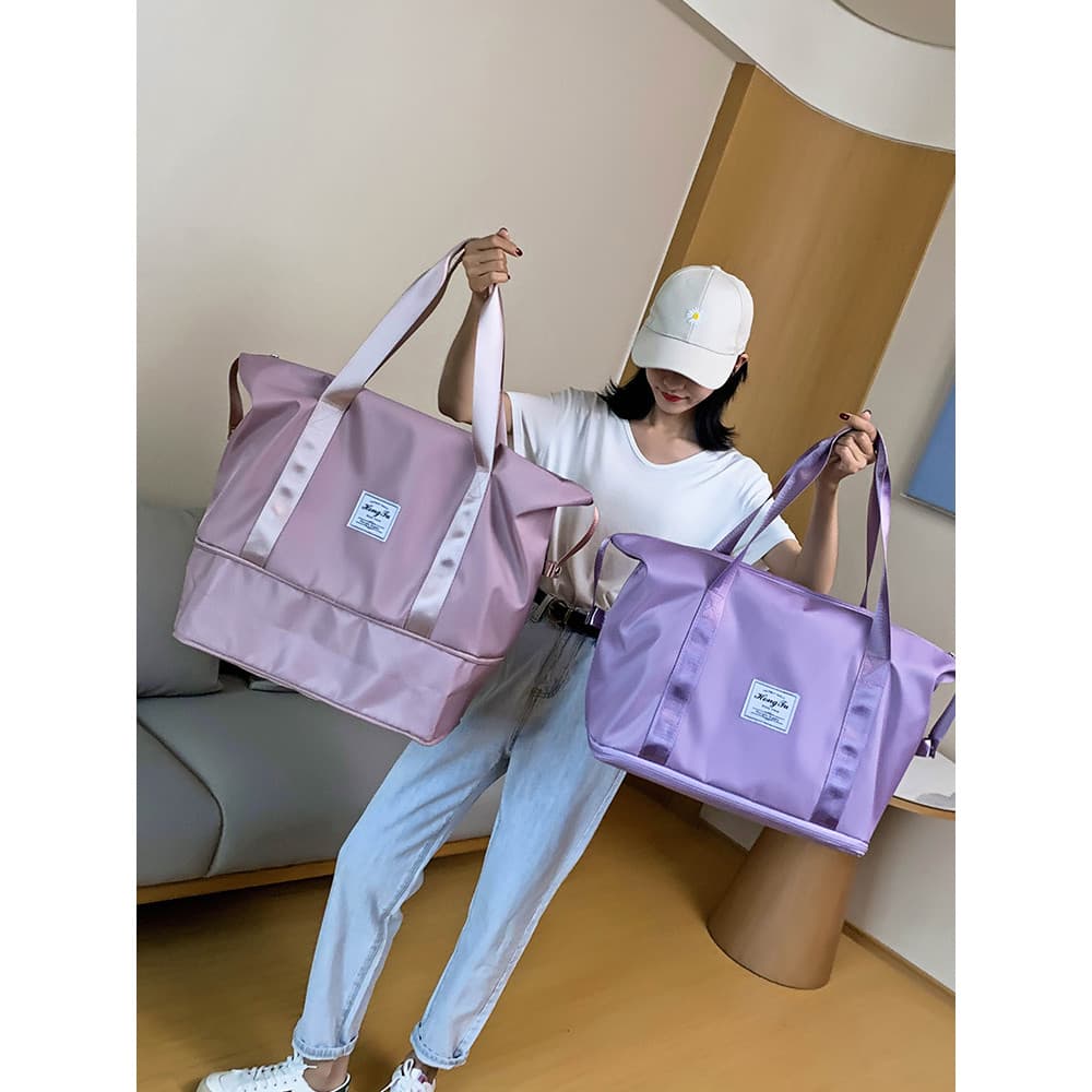 Bolsa de viagem feminina, grande capacidade, grande capacidade, bolsa de armazenamento de viagem, academia, bagagem de m