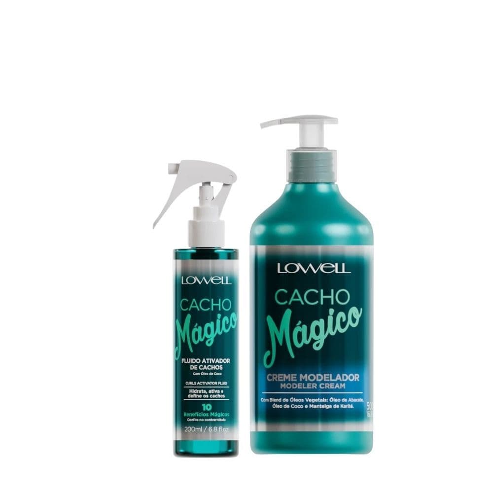 Kit Cachos Mágicos Creme Modelador + Fluido Finalizador – Lowell