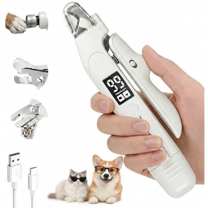 Cão 2 Em 1 & amp ; Cortador E Moedor De Unhas Para Gatos Com Luz LED , Aparador Elétrico Animais De Estimação De Baixo R