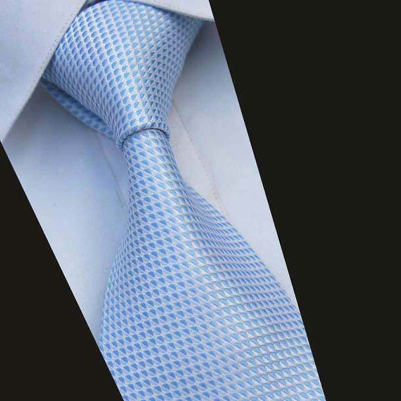 Gravata de seda tingida de fio de alta qualidade azul claro Nano versão à prova d'água gravata Formal masculina gravata