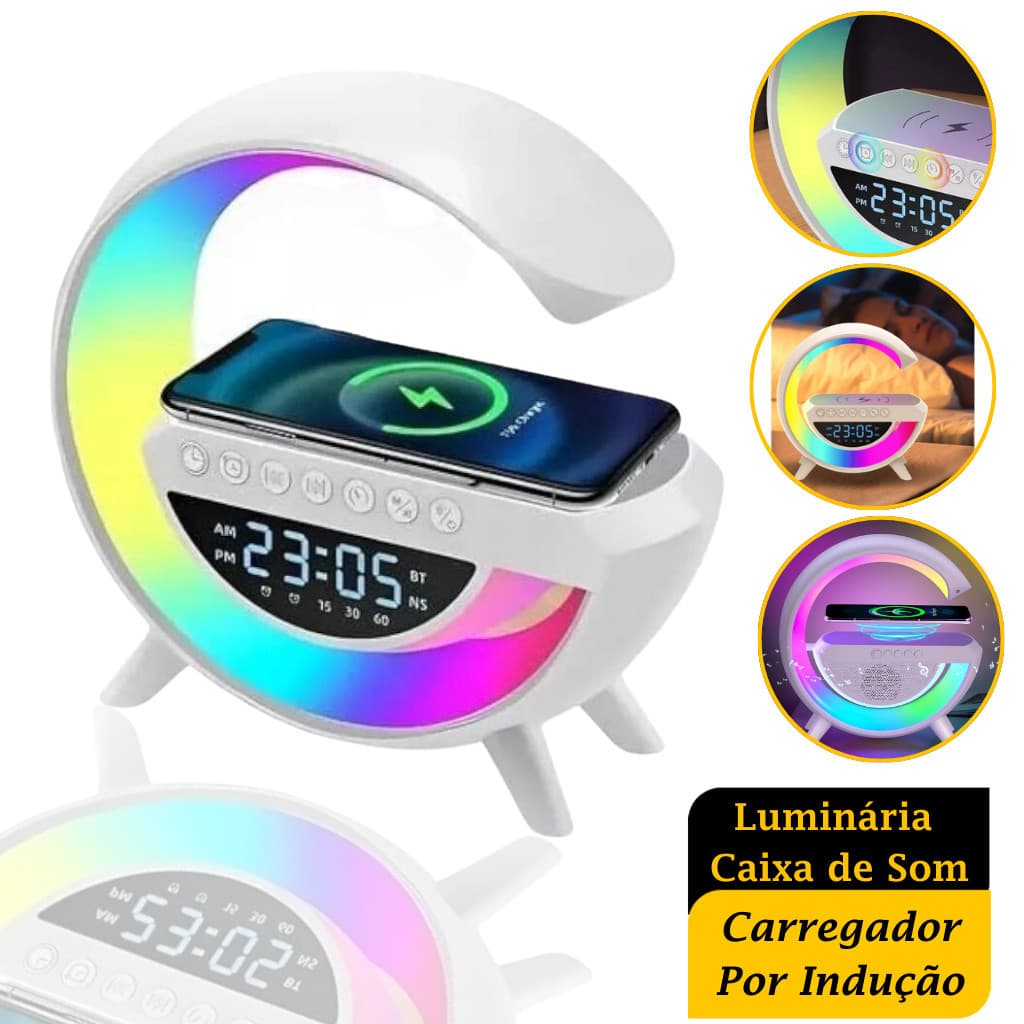 Luminária Caixa de Som E Carregador Premium