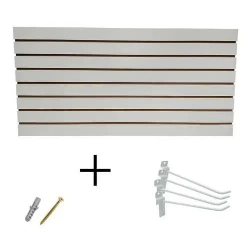 Painel Canaletado Branco 061x122 Com 15 Ganchos 15 Cm