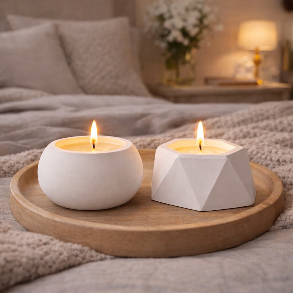 Kit 2 Velas Aromáticas Artesanais Recipiente Reutilizável para Vaso de Plantas Presente