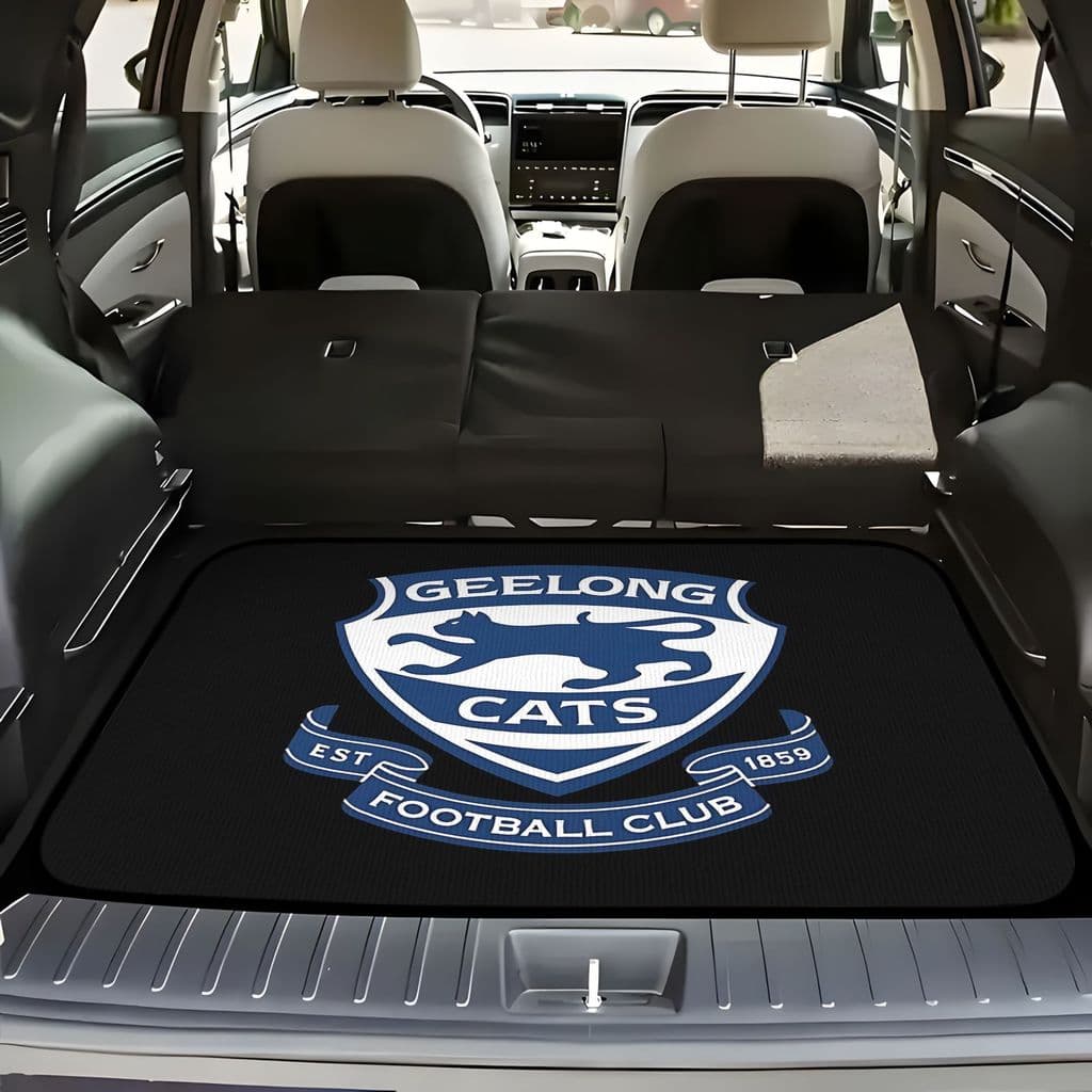 1 Tapete De Porta-Malas De Carro Com Logotipo AFL Geelong Cats-Tapetes Universais Antiderrapantes Duráveis E Fáceis De L