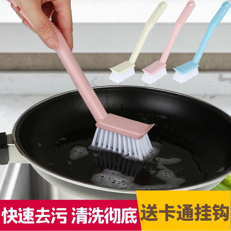 Escova de panela com cabo longo, ferramenta útil, escova de lavagem de panelas, descontaminação doméstica, escova de lim