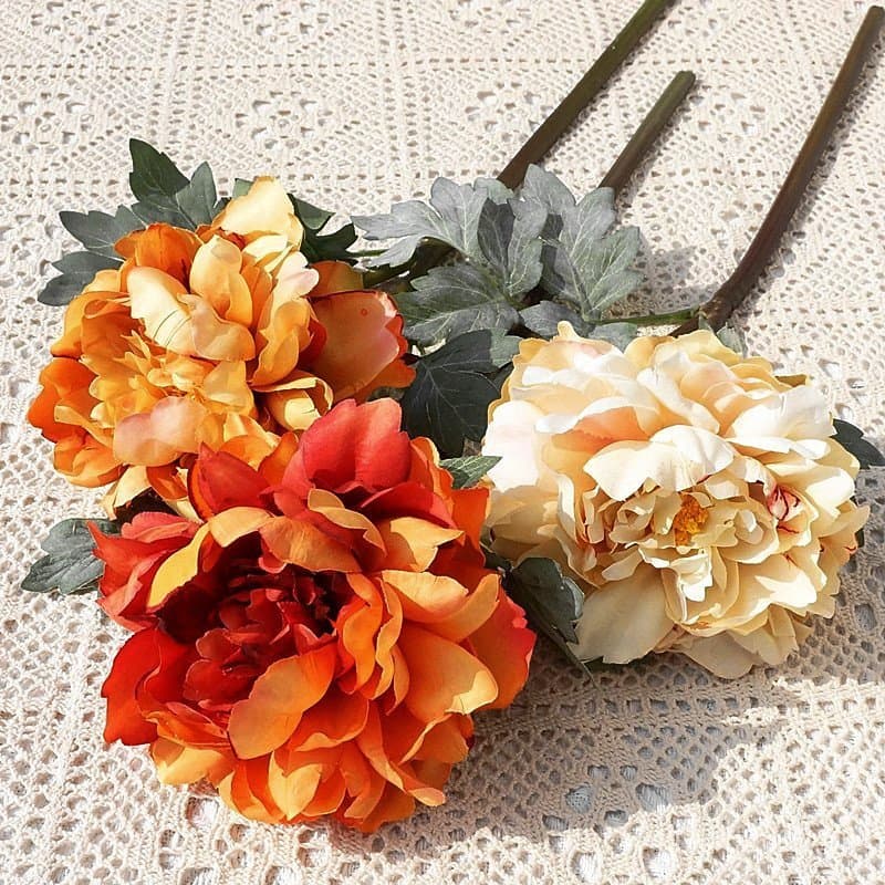 Flor artificial de peônia fada de haste curta e cabeça única, flor falsa, flor de seda, decoração de casamento, decoraçã