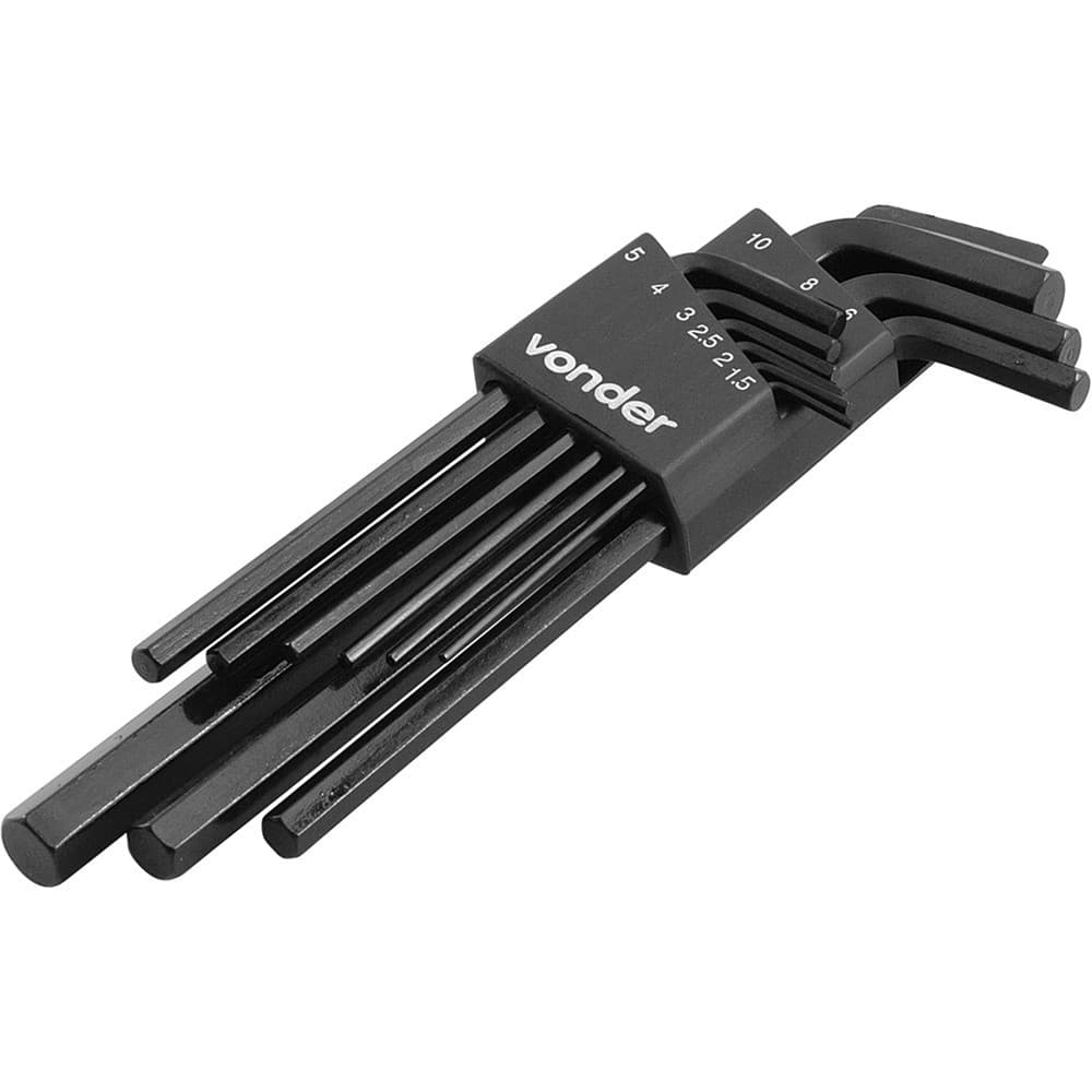 Jogo Chave Allen Longa 1,5 A 10mm 9 Peças Vonder