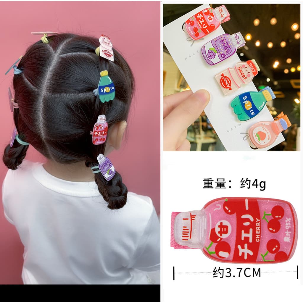 Xiaoxigua anel de cabelo fofo de desenho animado, garrafa de refrigerante, acessórios para cabelo de crianças, meninas,