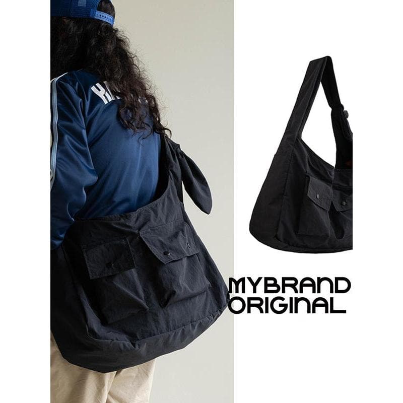 Não enterrado 2024 outono estilo preguiçoso bolsa mensageiro masculina bolsa de ombro grande capacidade Commuter vagando