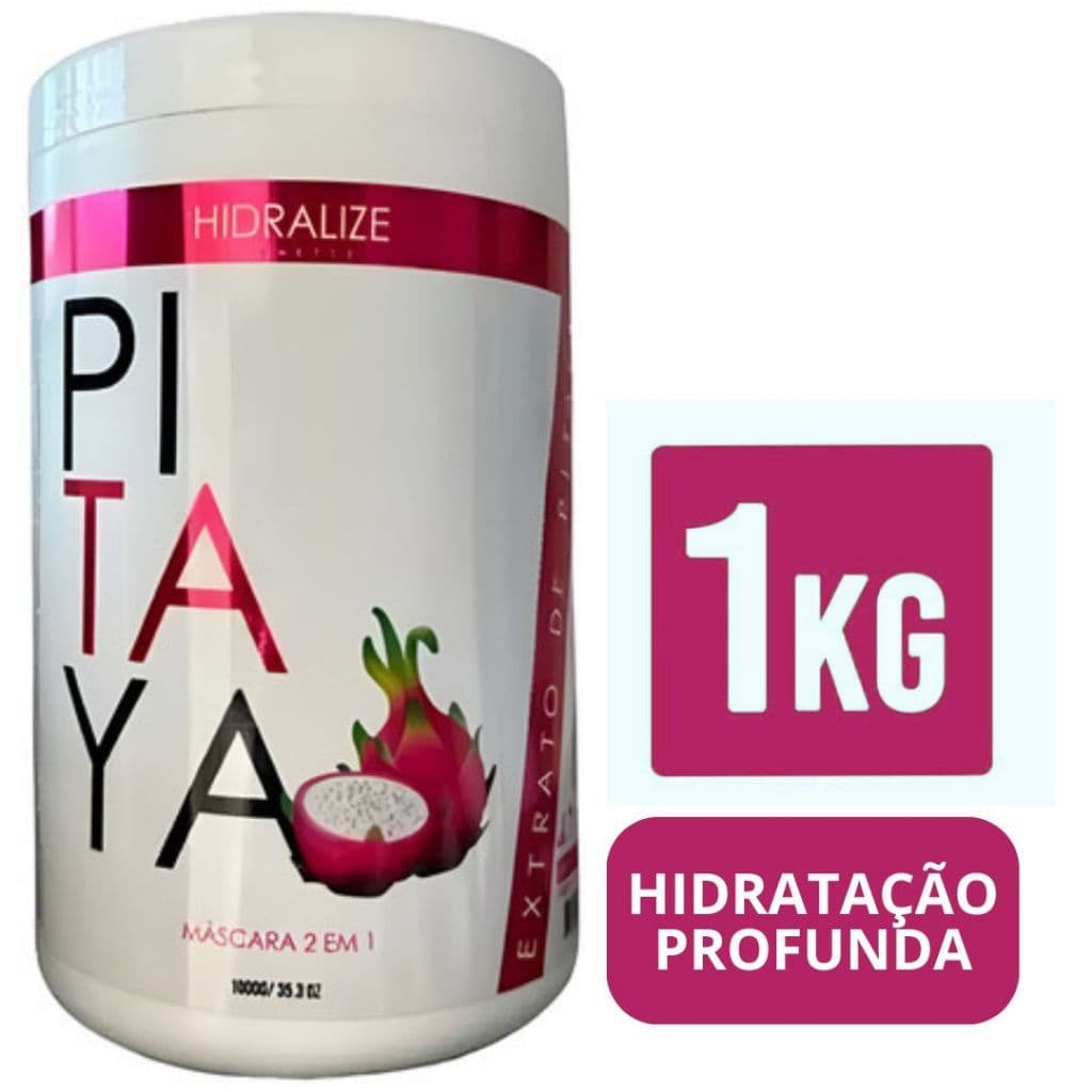 Máscara De Hidratação Nutrição Capilar 2 Em 1 Creme Extrato de Pitaya Hidralize Pote de 1Kg