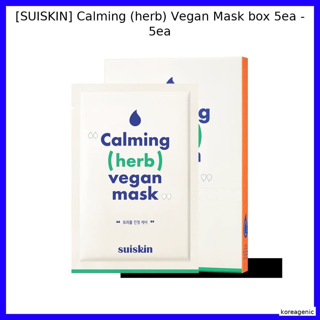 [SUISKIN] Caixa De Máscara Vegana Calmante (Erva) 5ea/, Hidratante