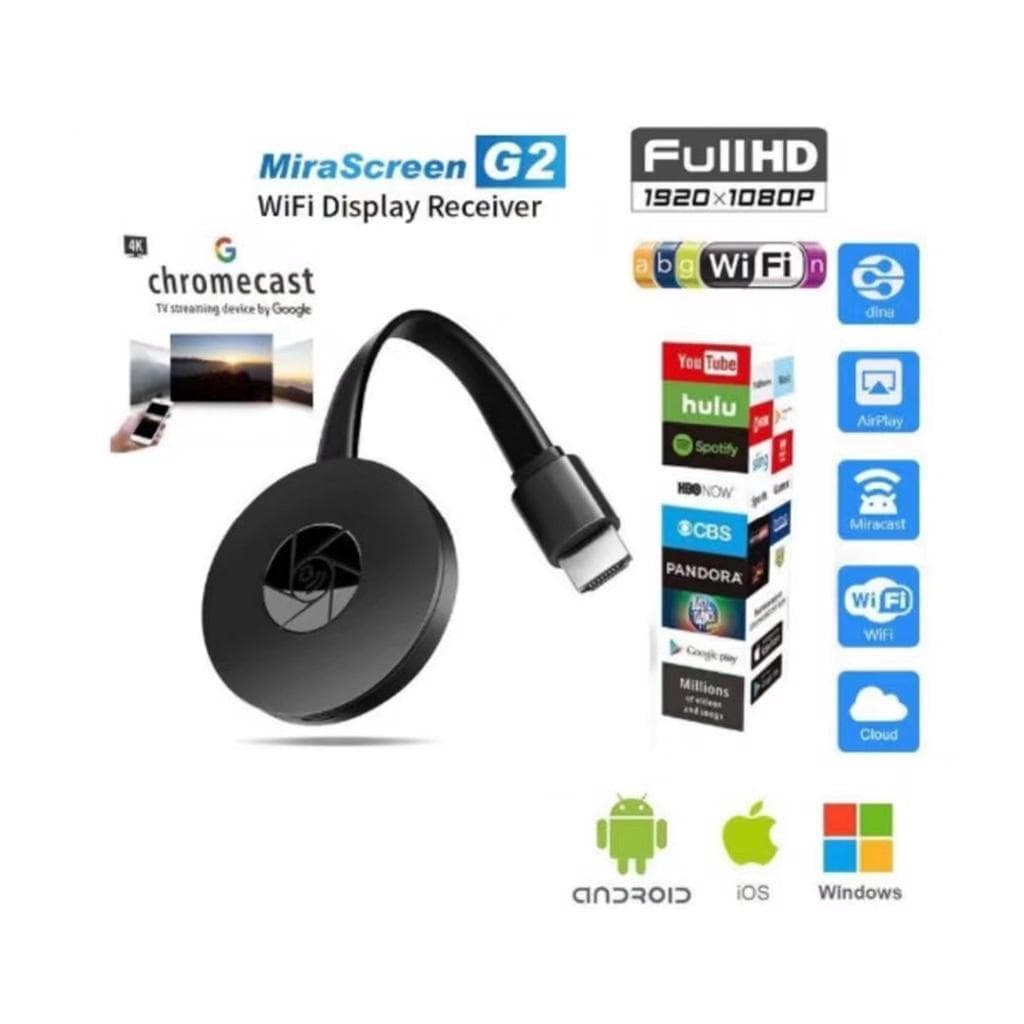 G2 4K Miracast Mira Tela Google HDMI TV Streaming Dongle Display Adaptador Wifi Feiy