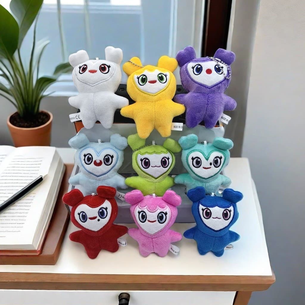 TIMEKEY 10cm Bonito DUAS VEZES Brinquedo de Pelúcia Animal DUAS VEZES Momo Boneca de Pelúcia