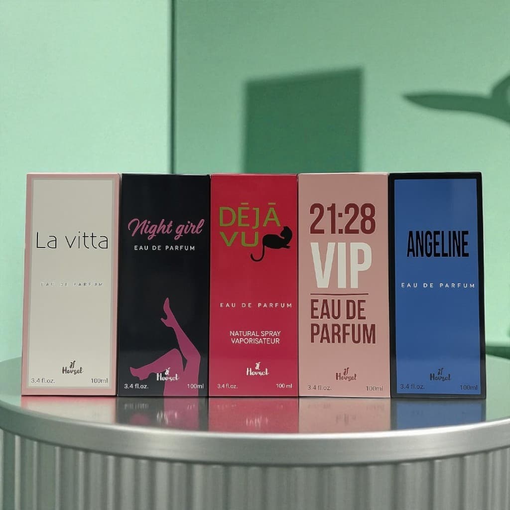 Kit com 05 perfumes feminino de 100ml cada frasco