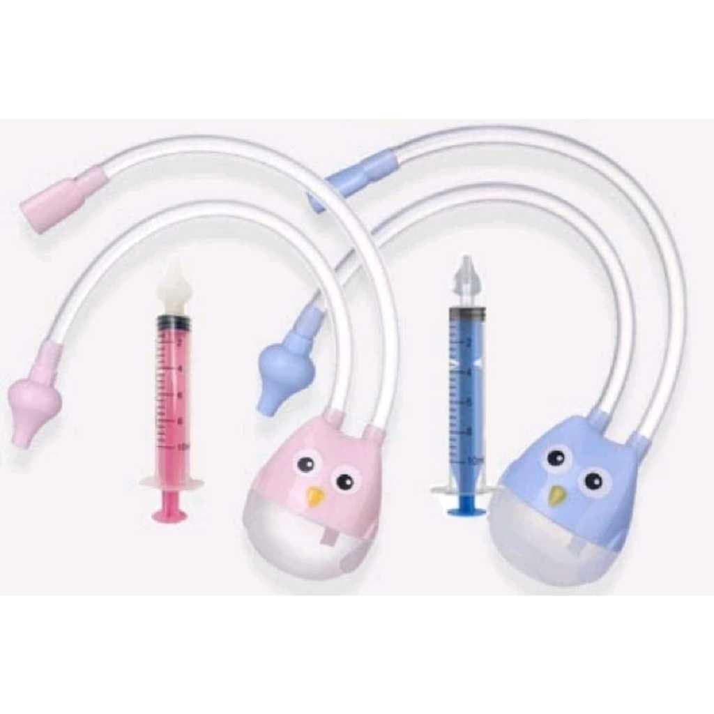 Aspirador Nasal Coruja para Bebês Usado para Lavagem Nasal e Higiene Seringa Lavadora Nasal Ponta de Silicone
