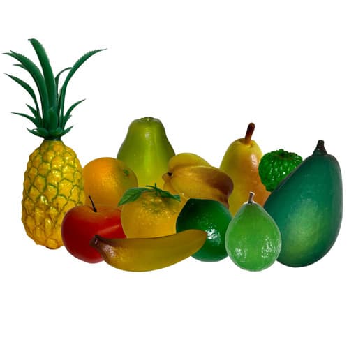 Kit 12 Frutas De Plástico Realista Decorativa Educacional