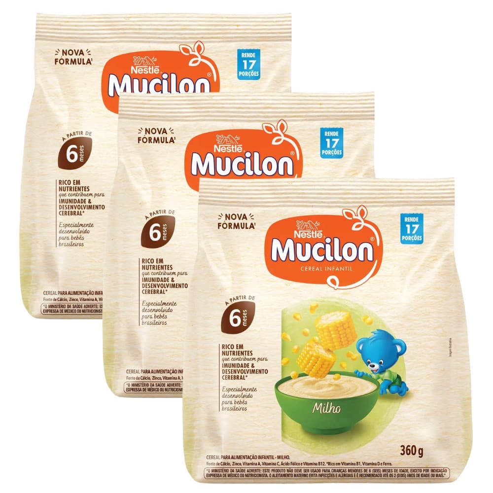 Mucilon Milho 360g Cereal Infantil 6 Meses Rico em Nutrientes