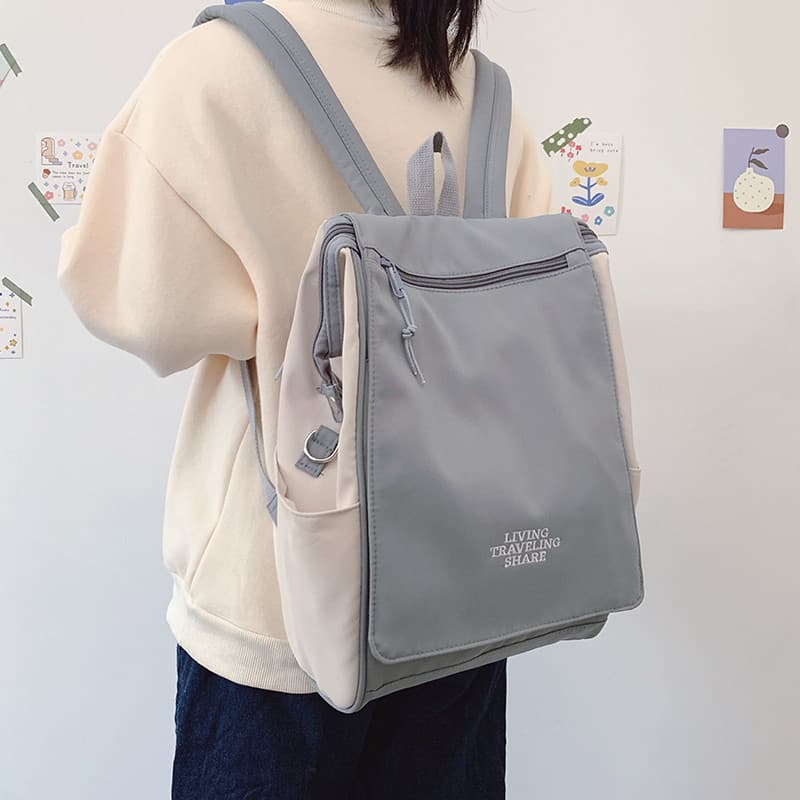 Mori série All-Match mochila quadrada grande capacidade japonês coreano simples Casual estudante mochila 52cm saco de co