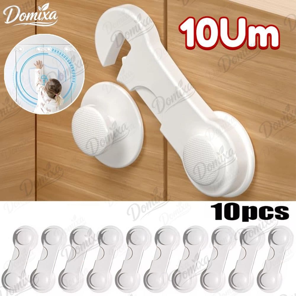 Kit 10 Travas Para Gaveta Porta Armário Segurança Bebê - Opção de cores-DO