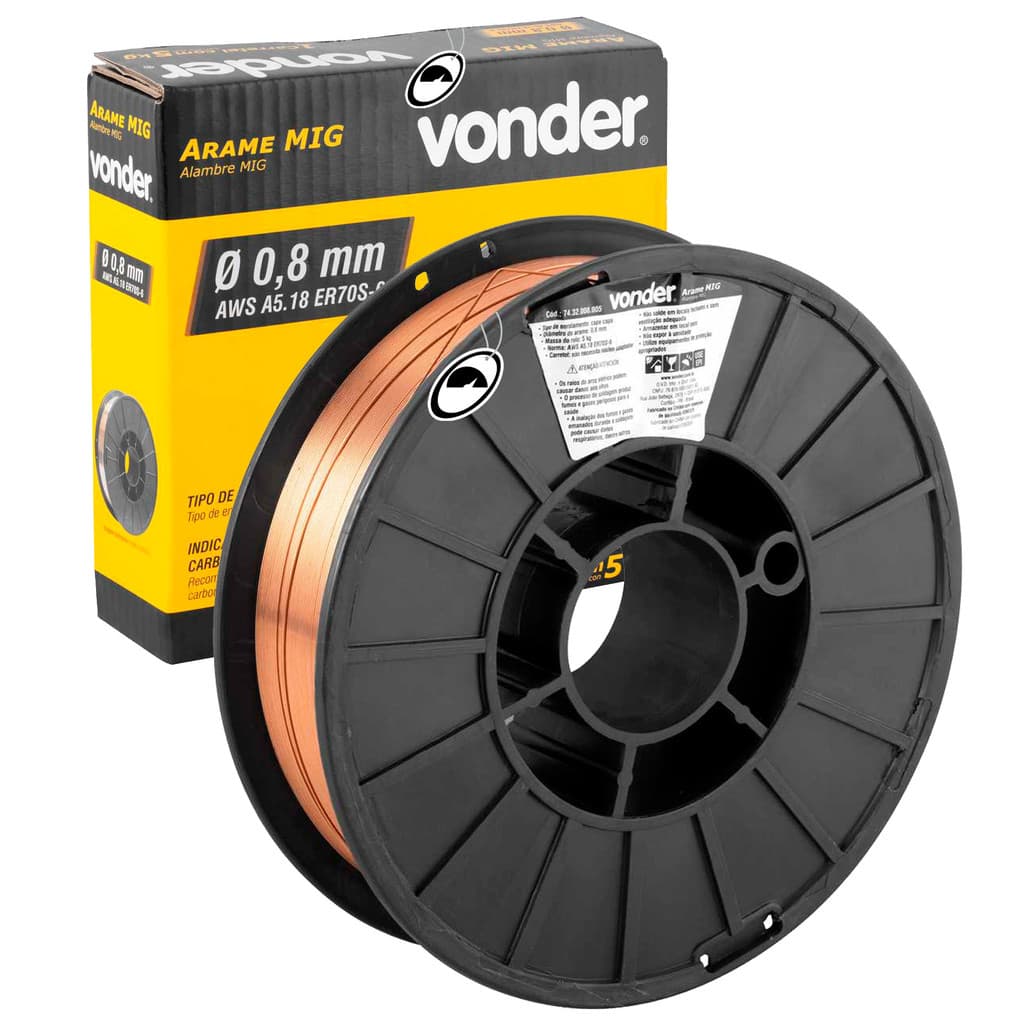 Arame Para Solda MIG 0,8 mm Carretel 5Kg Vonder