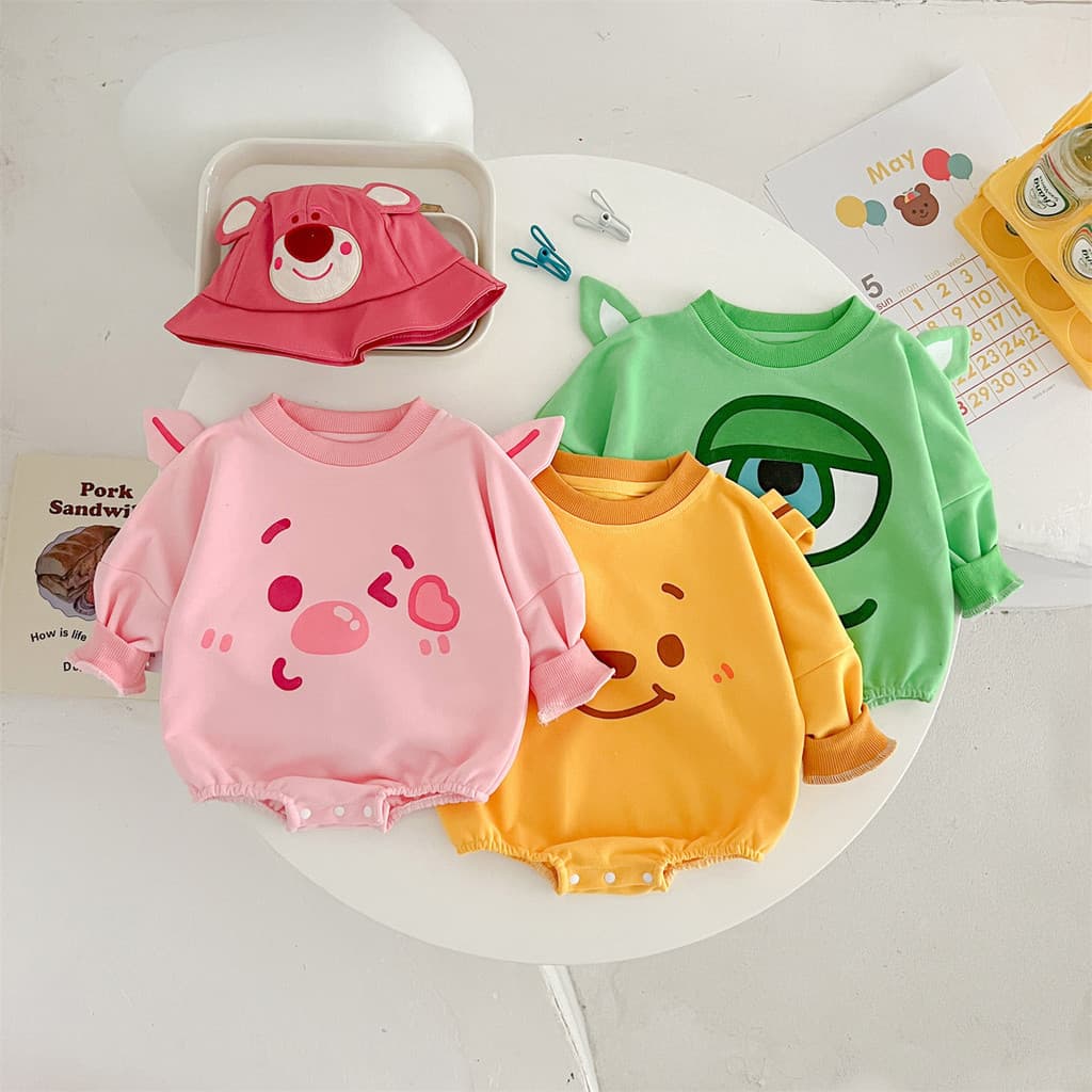 Macacão de manga comprida para recém-nascidos, 3 meses, cem dias, meninos, meninas, bebê, macacão curto, 1 ano de idade