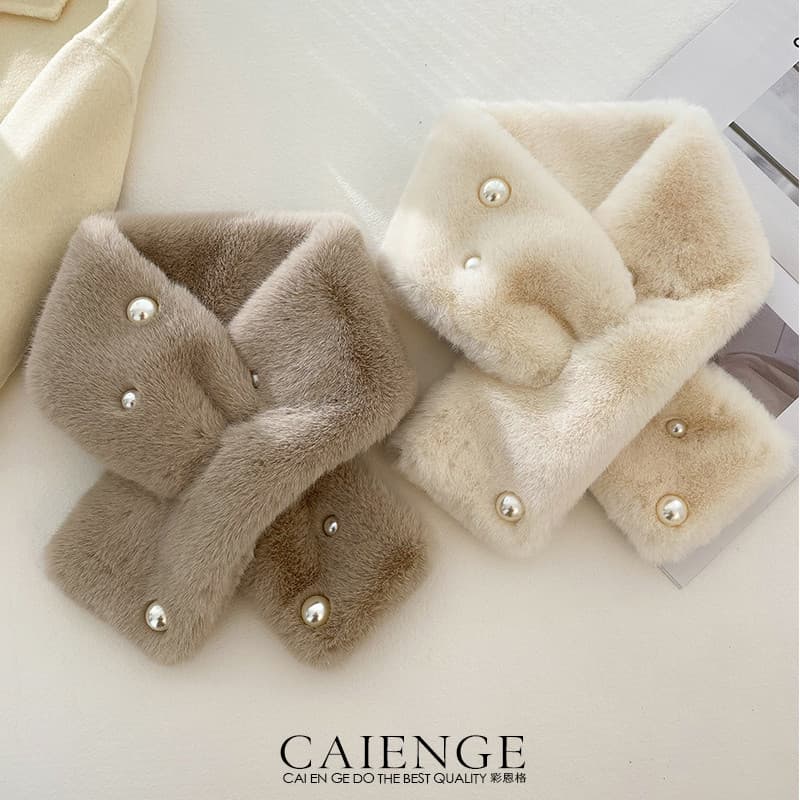 2023 novo estilo cachecol feminino inverno imitação de pele de coelho engrossado quente moda malha cachecol de pelúcia g