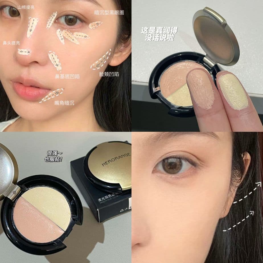 Rosto Suave Deprimido Deus!Corretivo iluminador de duas cores hidratante rasgo sulco olheiras marcas de Acne corretivo d