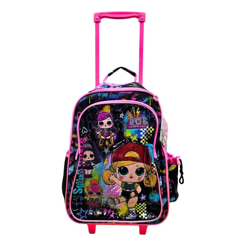 Mochila Escolar Infantil Lol Com Puxador E Rodinhas
