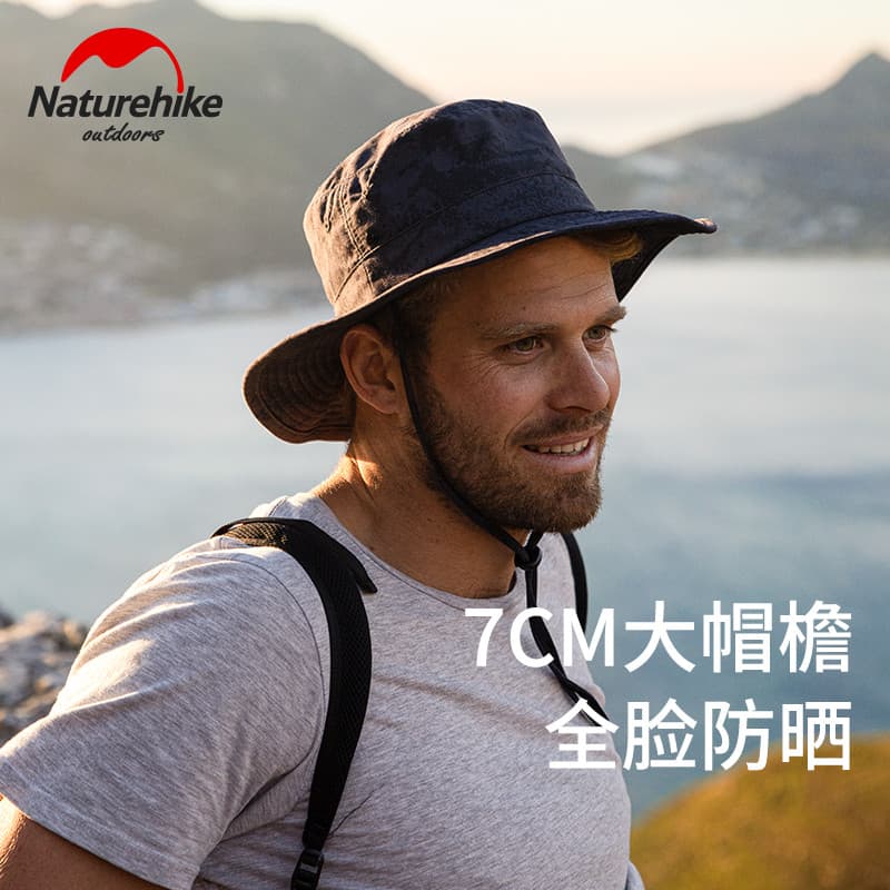 Naturehike Naturehike Pesca Camuflagem Balde Chapéu Protetor Solar Respirável Chapéu de Sol Ao Ar Livre Portátil Aba Gra