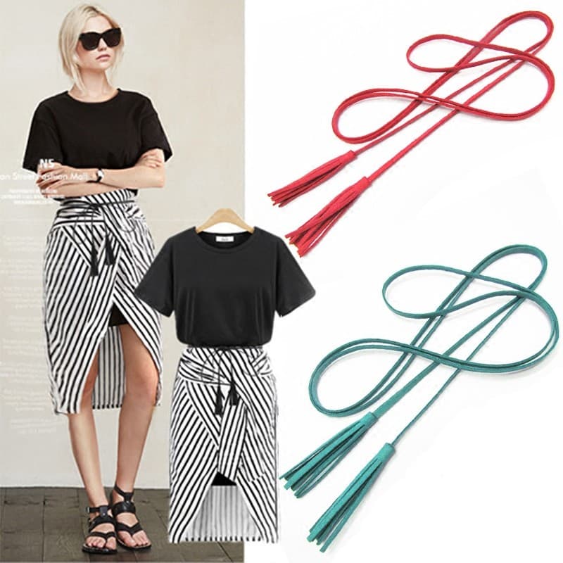 Novo estilo cinto feminino versão coreana decorativo cinto feminino simples All-Match saia cinto feminino acessórios de