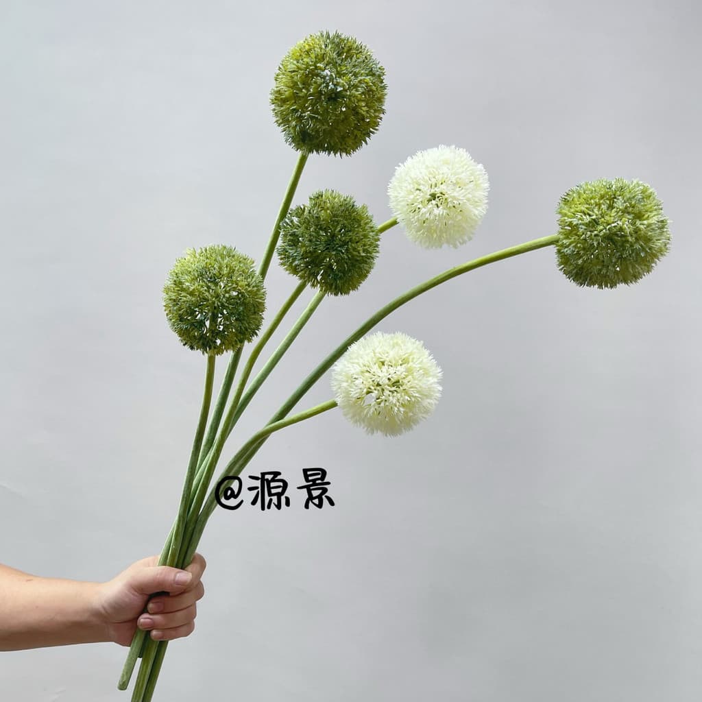 Mobiliário doméstico nórdico Material de flor Floral Simulação de flocagem Bola de cebola verde Dente de leão Bola grand