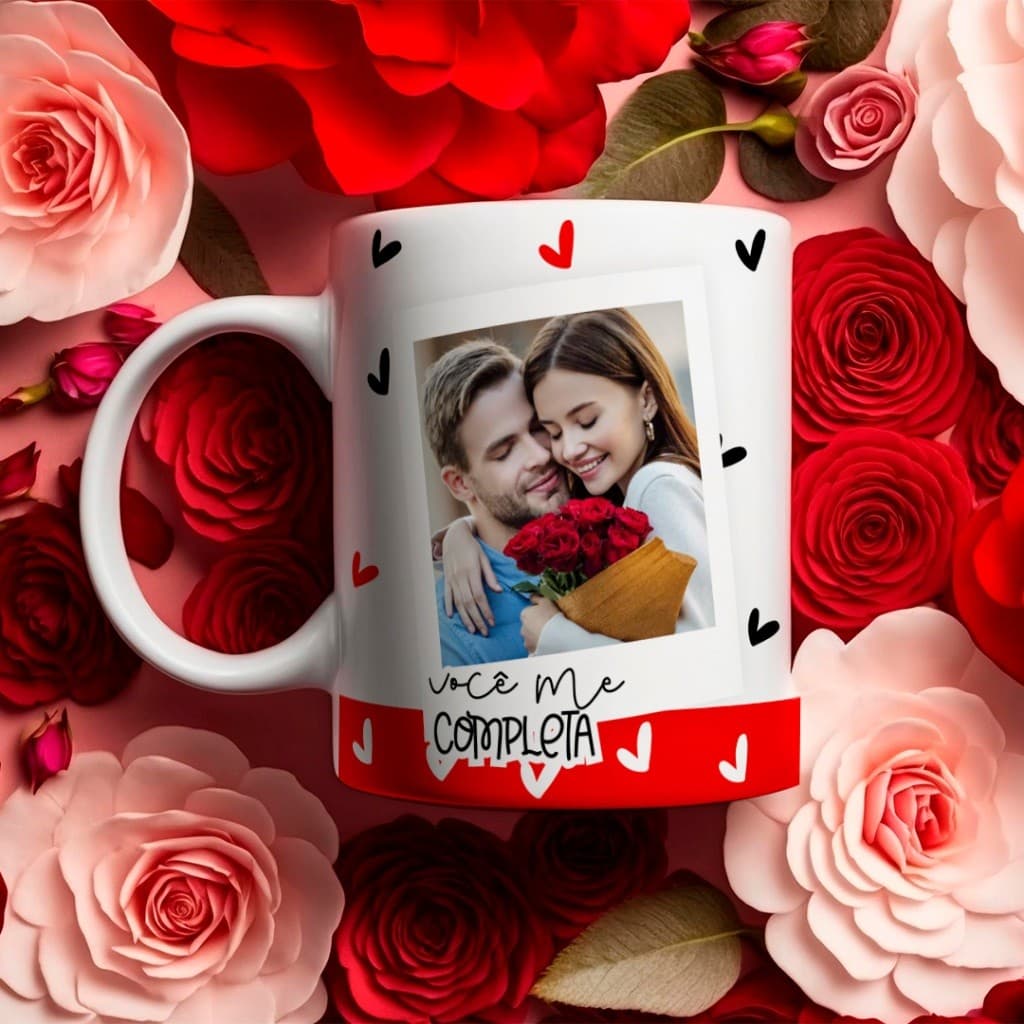 Caneca de Porcelana Personalizada com foto Dia dos Namorados  Vários Modelos